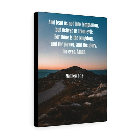 Scripture Walls Lead Us Not Into Temptation Matthew 6:13 Wall Art Christian Home Decor Unframed