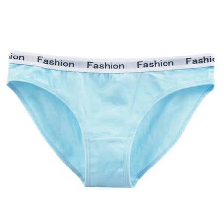 

Youmylove Women Cotton Panties Pack Hip Briefs Letters Wide Brim Solid Color Panties Comfort Underwear