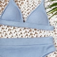 thumbnail image 4 of Hotian Women High Waisted Triangle Bikini Set Ribbed Cami Swimsuits Blue L, 4 of 6