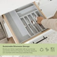 thumbnail image 5 of Premium Silverware, Flatware and Utensil Organizer for Kitchen Drawers, Food-Safe Contract Grade, Expandable from 10.5 to 19 In, Gray Bamboo, 5 of 14