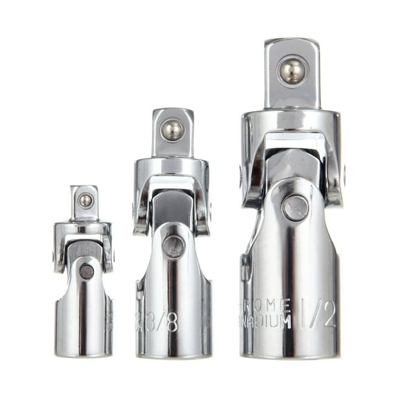 Hyper Tough UC82051A 3-Piece 1/4, 3/8, 1/2-Inch Universal Joint Set