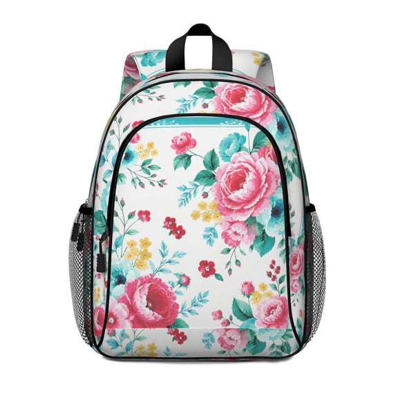 Floral Travel Backpack Oxford Fabric Lightweight Casual Daypack