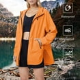thumbnail image 2 of Jackets for Women Mountain Windproof Fashion Casual Thin Waterproof Spring And Summer Jackets Casual Sports Jackets For Hiking Hooded Long-sleeved With Zippers Drawstrings Pockets Outerwea, 2 of 7