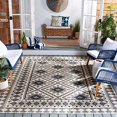thumbnail image 2 of Safavieh Veranda Collection VER099 Boho Indoor/ Outdoor Non-Shedding Stain Resistant Patio Backyard Area Rug, 6'7" x 6'7" Square, Ivory / Slate, 2 of 4