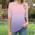 thumbnail image 6 of Sexlip Womens Short Sleeve Ombre Crew Neck T Shirt Breathable Fabric Lightweight Design Casual Silhouette for Vacation Looks Pink XXL, 6 of 7