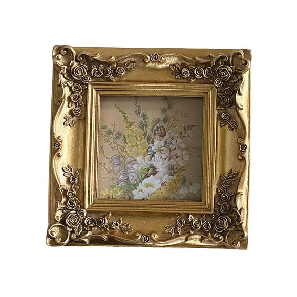 European Style 4x4 Square Photo Frame Tabletop and Wall Retro for Decoration