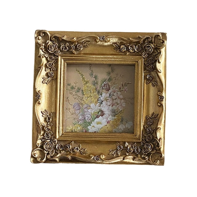Marco de fotos cuadrado Zulema estilo europeo 17 cm x 17 cm resina decorativo