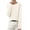 01-Beige, variant on Women's Basic Round Neck Long Sleeve Knit Pullover Sweater for Fall and Winter - Hot Pink - XL