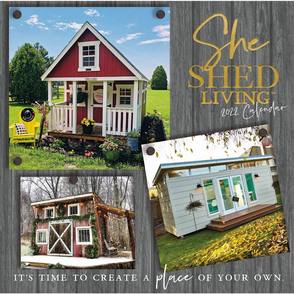 she shed living 2022 mini wall calendar walmart com