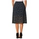 thumbnail image 3 of Falda Midi A-Line Floral Print Chiffon Vintage de INSPIRE CHIC para Mujer, XL, Azul Marino, 3 of 6