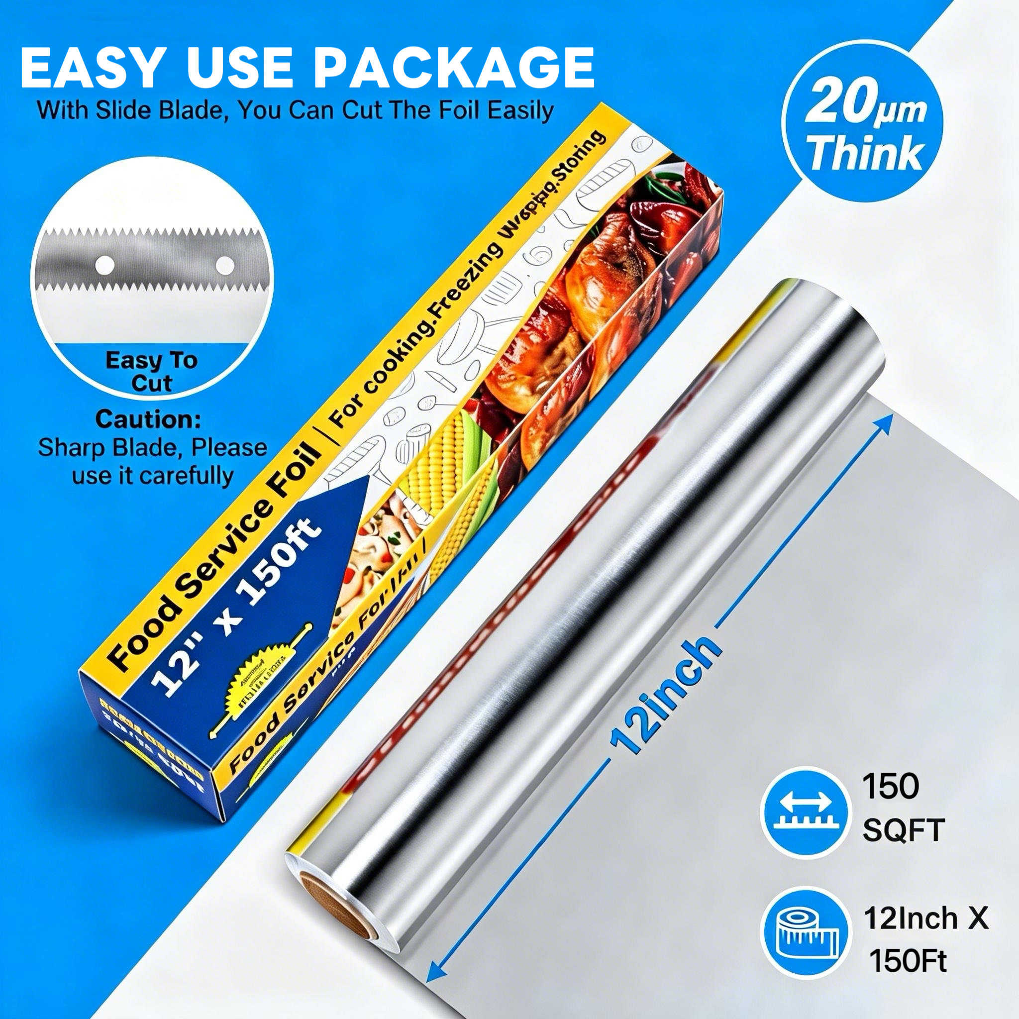 KCRAGAS Heavy Duty Aluminum Foil Roll, 150 Sq Ft photo 2