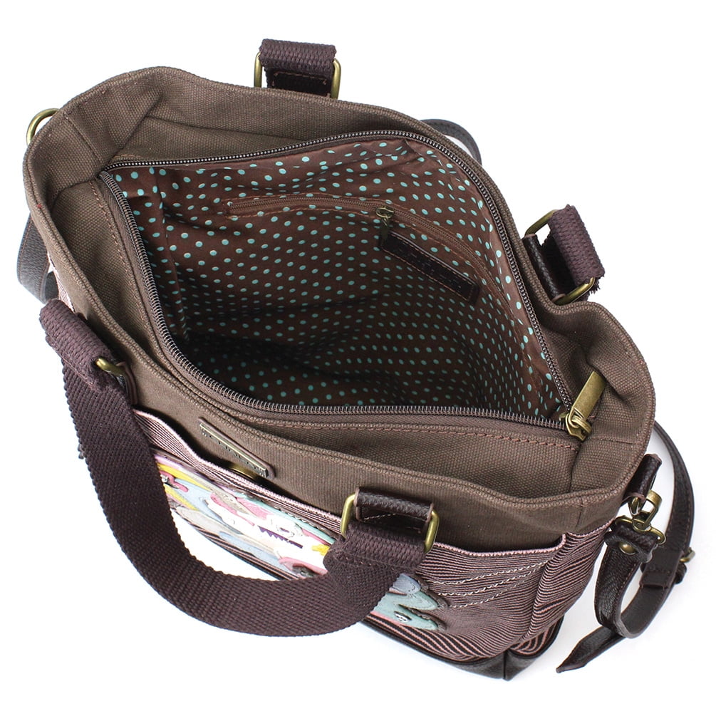 CHALA Work Tote Women Shoulder Purse with Detachable Crossbody Strap - Fox - olive stripe