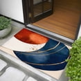 thumbnail image 5 of 2x3 Door Mat Rug, Navy Blue Burnt Orange Non-Skid Rubber Backing Large Rectangle Rugs - Living Room Bedroom Home Office, Modern Boho Art Geometric Indoor Floor Mat Carpets Washable Rug, 5 of 9