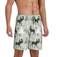 thumbnail image 2 of Rateoe green plaid Moose tree Print Men's Lounge Shorts – Soft & Breathable Pajama Bottoms with Pockets, Elastic Waistband, Lightweight Sleepwear for Nightwear & Loungewear-Large, 2 of 6