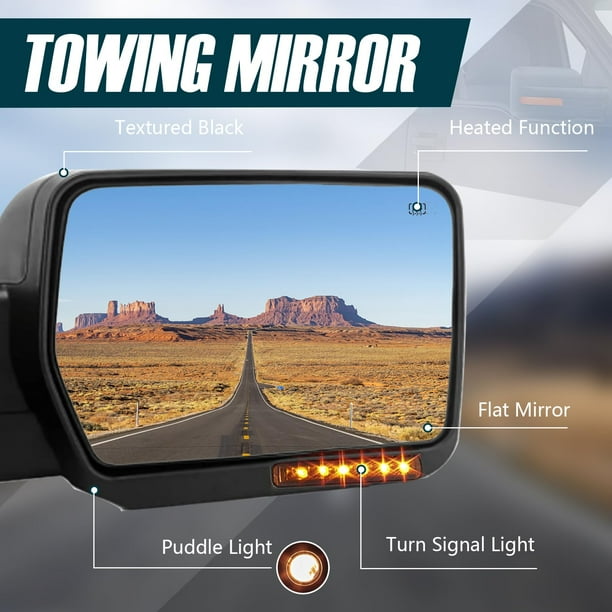 Espejo Retrovisor Izquierdo Eléctrico Con Señal Y Calefacción Para Ford F150 2007-2014 | Espejo De Remolque