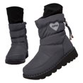 thumbnail image 5 of LIJCC Womens Warm Fur Lining Comfortable Booties Round Toe Slip-On Winter Snow Boots Non Slip Waterproof Mid Calf Boots with Zipper Outdoor Shoes, 5 of 8