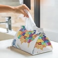 thumbnail image 6 of Salouo USA MAP Pattern Long Tissue Box Cover Rectangular–Plus Size Tissue Box Holder Modern LeatheLarge Tissue Holder for Bathroom Car & Office Decor, 6 of 7