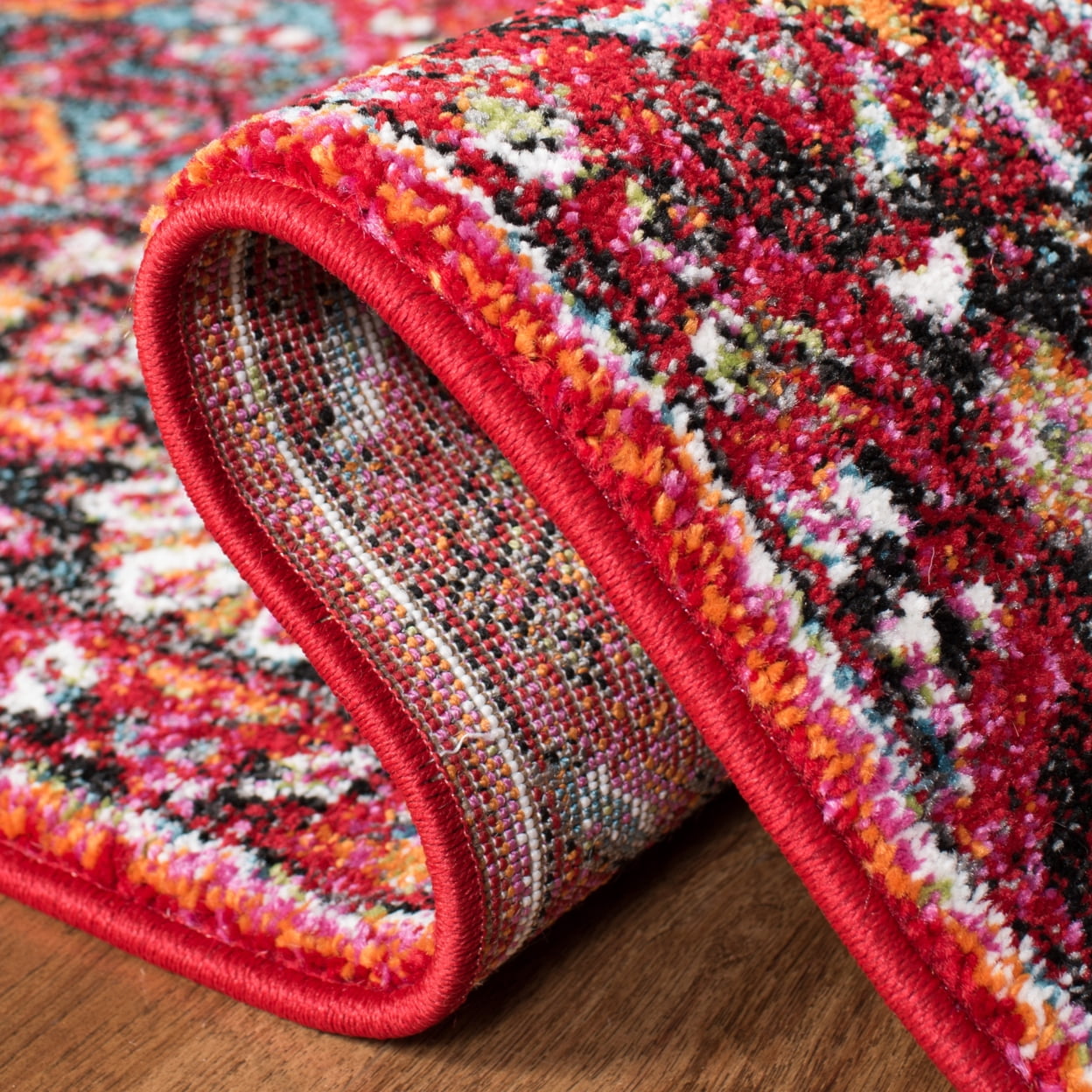 SAFAVIEH Vintage Hamadan Cathleen Traditional Area Rug, Red/Multi, 5'3" x 7'6"