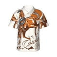 thumbnail image 1 of Balery Cowboy Riding Horse Camisas hawaianas de manga corta para hombre, camisas playeras de corte holgado, camisas de vacaciones con botones,Large, 1 of 7