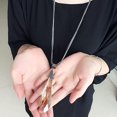 thumbnail image 4 of Merdia Long Chain Pendant Necklace for Women Multilayered Sweater Necklace with Created Crystal | Long Necklace | Women Jewelry | Dainty Necklace for Women | Crystal Necklace | Women Necklace, 4 of 7