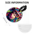 thumbnail image 5 of Monkey 2pcs PU Leather Round Bag Tags with Privacy Cover and Name ID Tag - Suitcase Tags for Travel Luggage, Handbags, Backpacks, School Bags, 5 of 6