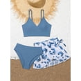 thumbnail image 6 of HWJAD Girls Swimsuit 3 Piece Bathing Suits Bikini Set with Beach Cover Up Skirt Girls' Swimwear 9-14 Years, 6 of 6