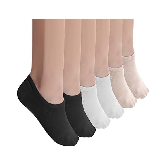 Eryueer No Show Socks for Women Size 4-7/7-10/10-13 Invisible Low Cut Cotton Breathable Liner Socks With Non Slip Grips