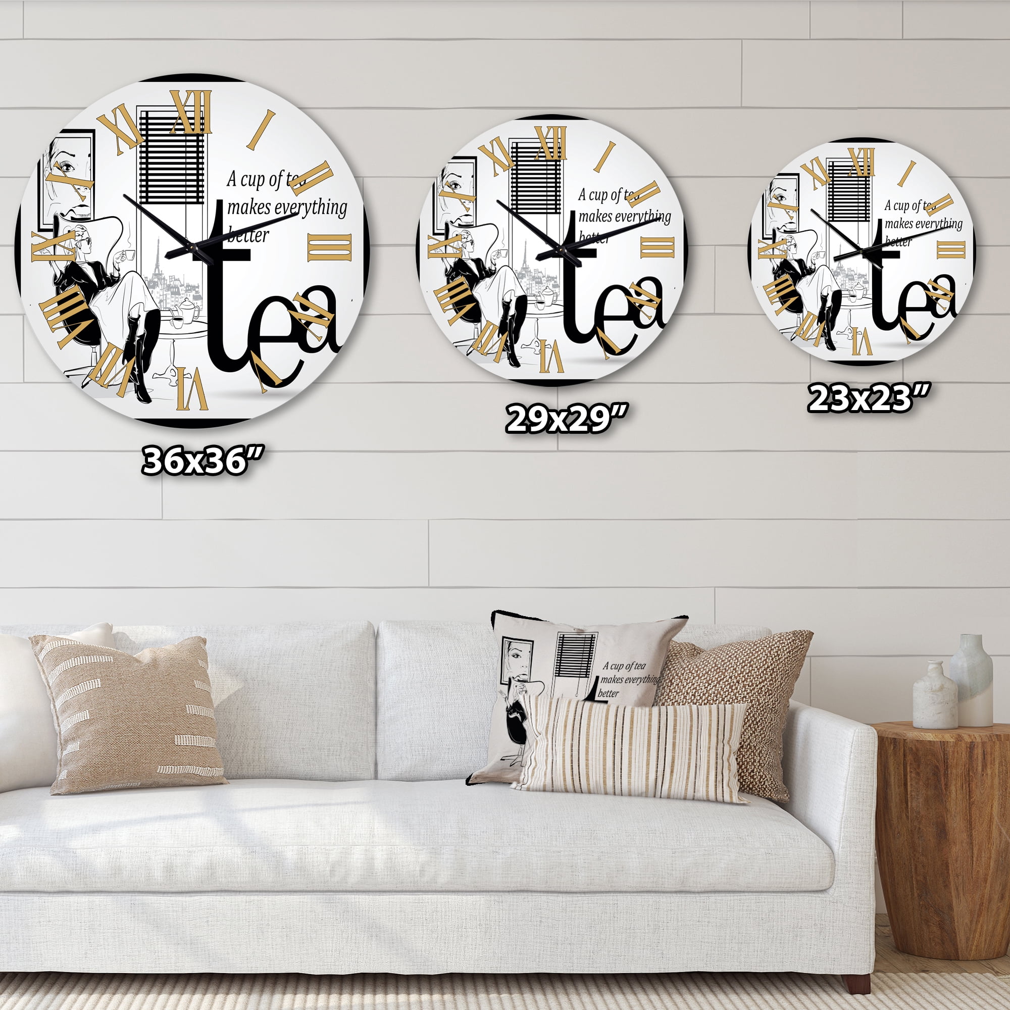 Designart 1 in Quartz Vintage Wall Clock