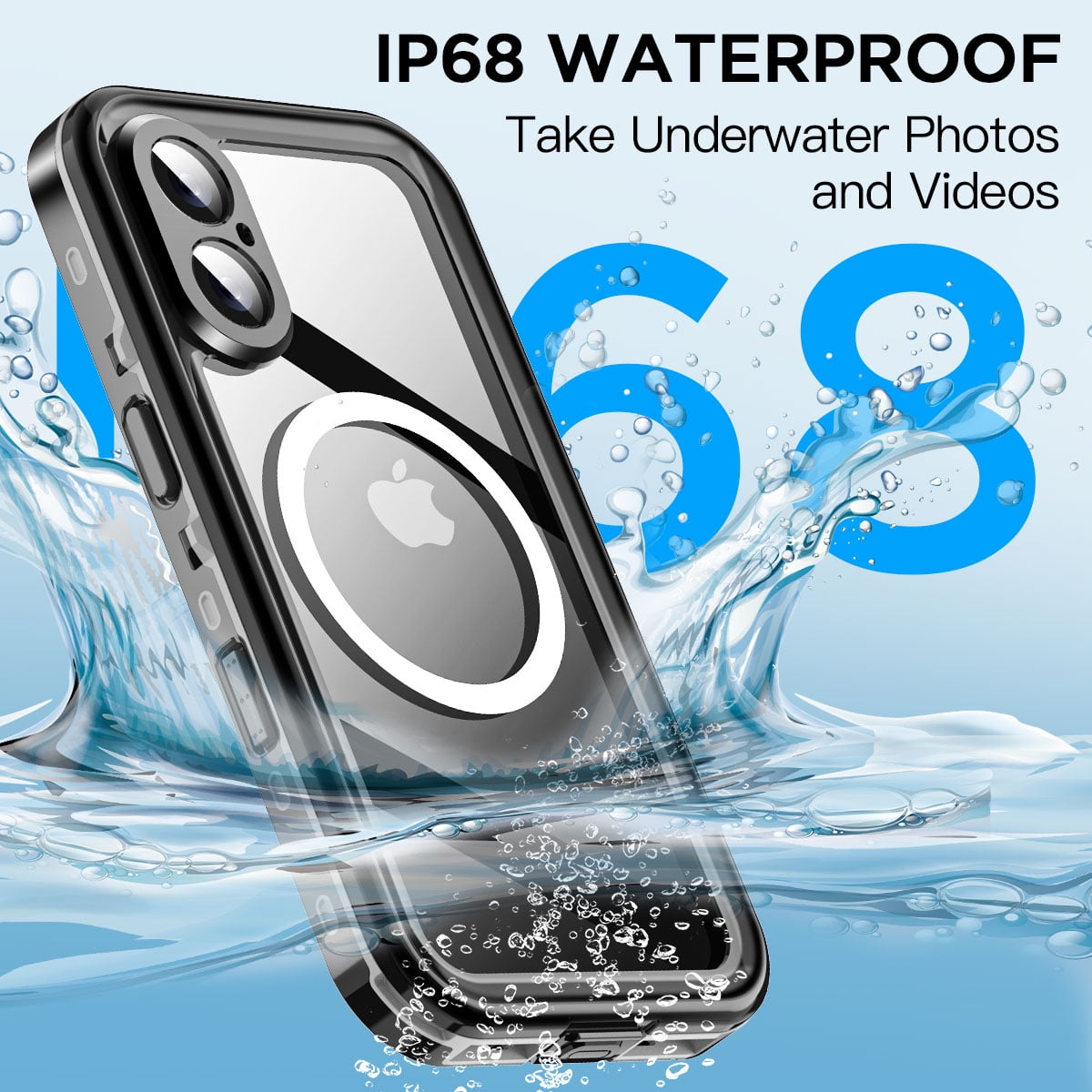 AICase IP68 Waterproof Case For iPhone 16 Pro Max/iPhone 16/iPhone 16 Plus/iPhone 16 MagSafe Cover Shockproof Built-in Screen Protector