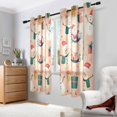 thumbnail image 2 of Yayeee Window Curtains Light Filtering 63"x42" Grommet Panel Pair Home Living Room Decor, Beige Christmas Snowman, 2 of 7