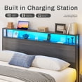 thumbnail image 3 of Bolvdo Full Bed Frame with Headboard and Storage, 2-Tier Storage Headboard & Foot-Board Drawers, Rustic Grey, 3 of 8