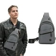 thumbnail image 2 of SLYNSHome Men's High-end Slim Crossbody Bag Chest Bag With Headphone Port Removable Buckle Side Bag Travel Outdoor Leisure, 2 of 6