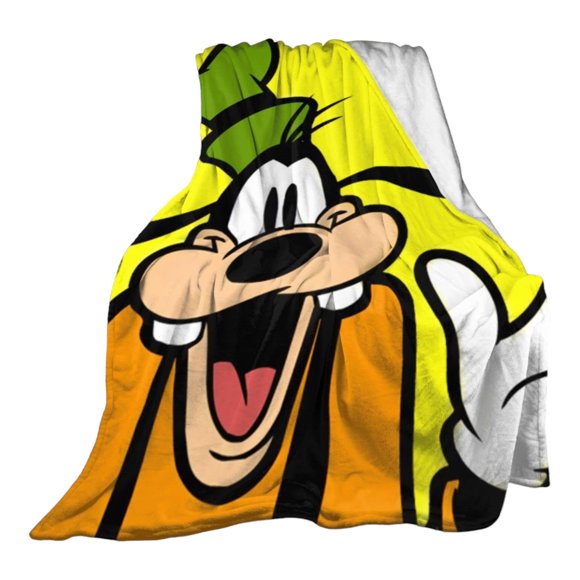 CozyCartoon Flannel Throw Blanket - Super Soft, Warm & Comfortable for Kids & Adults, Perfect for Sofa, Bed, Living Room, Camping & Travel (Yellow) 60"x50""
