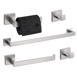 4-Piece Bath Hardware Set With Mounting Hardware in Matte Black