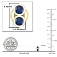 thumbnail image 3 of Dazzlingrock Collection Round Blue Sapphire Vertical 2 Stone Style Pushback Stud Earrings for Her (Color Blue, Clarity Highly Included) in 14K Yellow Gold, 3 of 4