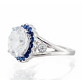 thumbnail image 2 of Round Cut Cubic Zirconia and Imitation Sapphire Cubic Zirconia Halo Engagement Ring, 2 of 2