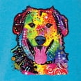 thumbnail image 2 of Smiling Dog | Colorful Neon Golden Retreiver | Dean Russo Art Animal Lover Tri-Blend Racerback Tank Top, Vintage Turquoise, X-Large, 2 of 6
