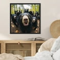 thumbnail image 2 of Kate and Laurel Sylvie Funny Animal Black Bear Selfie Framed Canvas Wall Art by The Creative Bunch Studio, 22x22 Black, Funny Cute Animal Art for Wall, 2 of 7