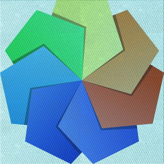 Ahgly Company Indoor Square Patterned Azure Blue Area Rugs, 4' Square