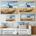 thumbnail image 4 of Designart "Serene Church in Rural Farm Town" Spiritual Framed Wall Art Decor - Global Blue Folk Religion Hallway Framed Wall Art Decor, 4 of 6