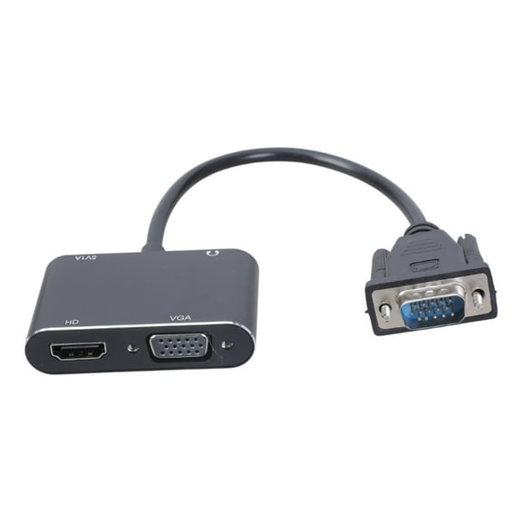 VGA to HDMI VGA Adapter, 1080P VGA Splitter 1 in 2 Output for Computers Desktops Laptops Computers Monitors Projectors