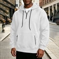 thumbnail image 5 of Kizanda Men Quarter Zip Hoodie Sweatshirt Adjustable Hood Baggy Pullover Streetwear Fashion Outerwear with Zipper Pocket Fall Winter Stylish Long Sleeve Casual Top for Men M, 5 of 8