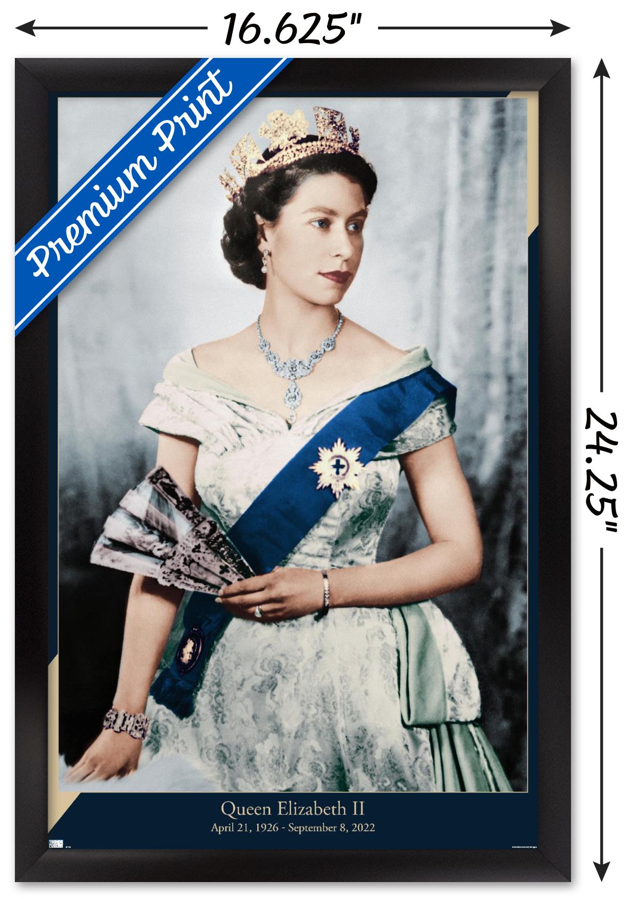 Queen Elizabeth II - Queen Wall Poster, 14.725" x 22.375" Framed