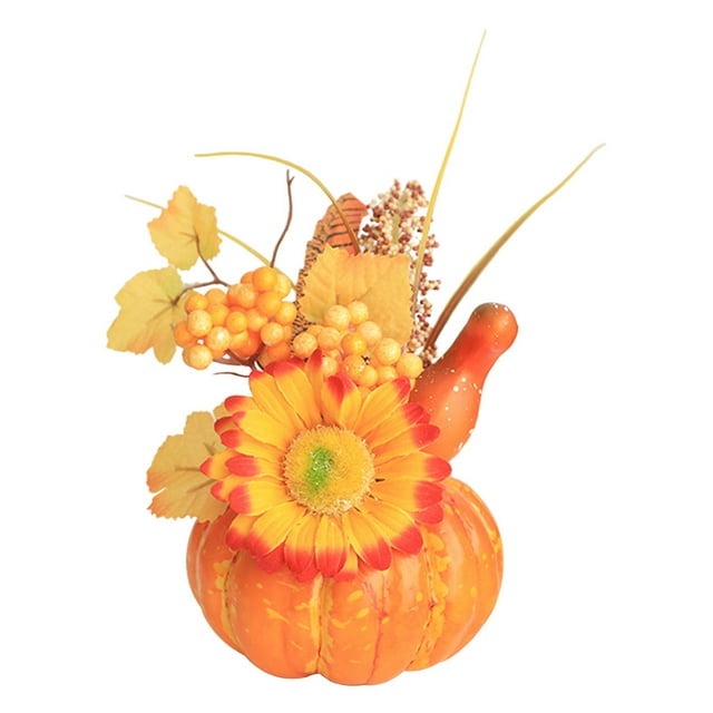 Decoraciones de fiesta de acción de gracias de escritorio de cosecha floral Estilo 2 Sunnimix Calabazas De Halloween