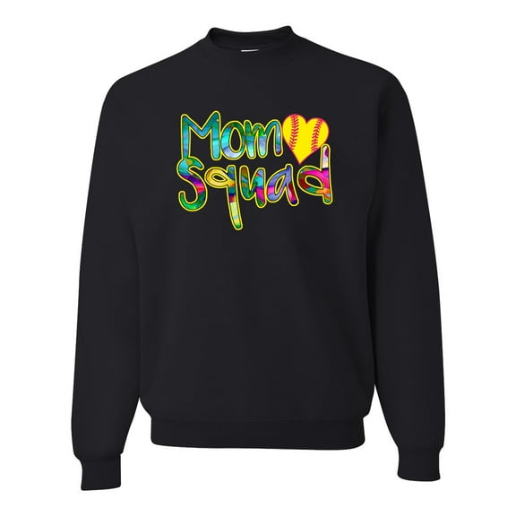 Wild Bobby, Colorful Tennis Mom Squad, Sports, Unisex Crewneck Graphic Sweatshirt, Black, Small