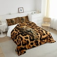 thumbnail image 4 of Erosebridal Leopard Print Comforter Set Wild Animal Skin Bed Comforter Set Brown Black Tie Dye Cheetah Bedding, South American Animals Duvet Set Queen 3 Piece - 1 Comforter 2 Pillowcases, 4 of 6