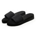 thumbnail image 2 of Slippers for Women,Ladies Shoes Summer Fashion Beach Sandals Nesh Elastic Band Wedge Sandals,Womens Slippers,Black,7, 2 of 4