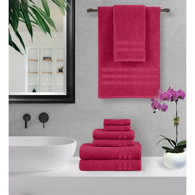Large Bath Towels 6 Pack Set 600 GSM Cotton 100% Cotton 27x55 Soft  Multicolor