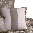 thumbnail image 5 of Benjara 10 Piece King Polyester Comforter Set with Leaf Print- Platinum Gray, 5 of 7