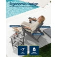 thumbnail image 4 of Omniberg Folding Adirondack Chairs, Plastic Outdoor Patio Chairs with Cup Holder, Wood-Textured with Large Seat for Poolside Backyard Lawn, Gray, 4 of 7
